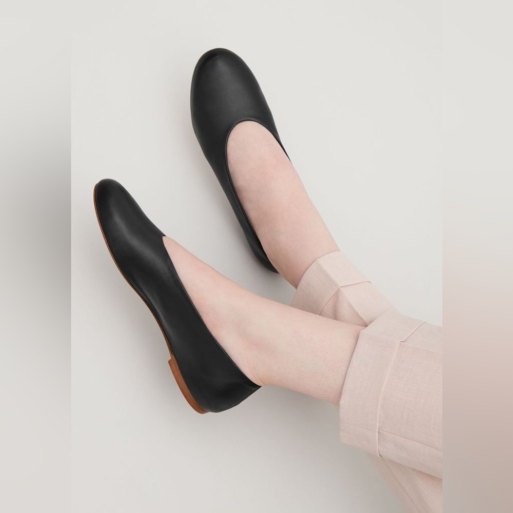 COS Black Leather Flats